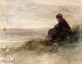Jozef Israels Awaiting The Fishermen's Return painting
